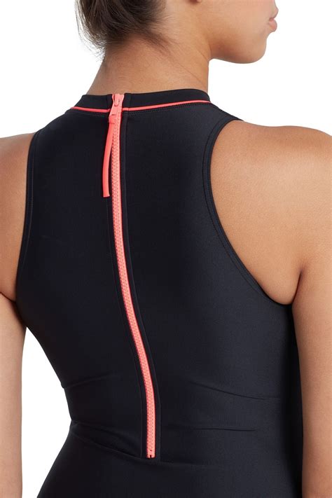 Buy Zoggs Women Cable Zipped Hi Neck One Piece Swimsuit From The Next