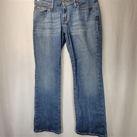 Levis 545 Low Boot Cut Womens Size 6 Blue Denim Low Rise Jeans Button