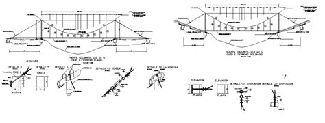 Suspension Bridge Project Drawing In Dwg File Beam Bridge Bridge