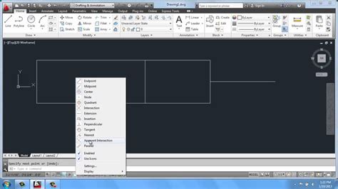 Autocad 2013 2d Drafting Basics Part 11 Object Snap Settings