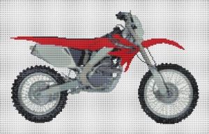 Honda Crf X Motorbike Cross Stitch Kit And Chart Stitchtastic