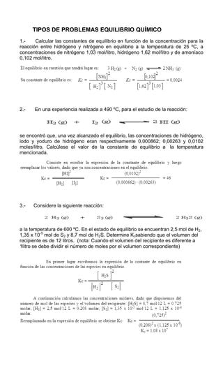 Ejercicios Equilibrio Quimico Pdf