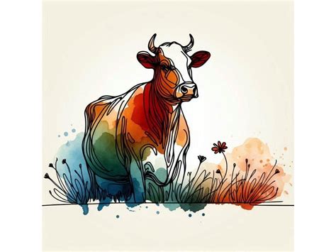 Cow Cow Watercolor Illustration Milking C By Dianaxstoyanova