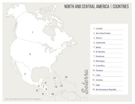 North And Central America Countries Map Winne Karalynn