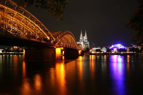 Photo of bridge during night, cologne HD wallpaper | Wallpaper Flare