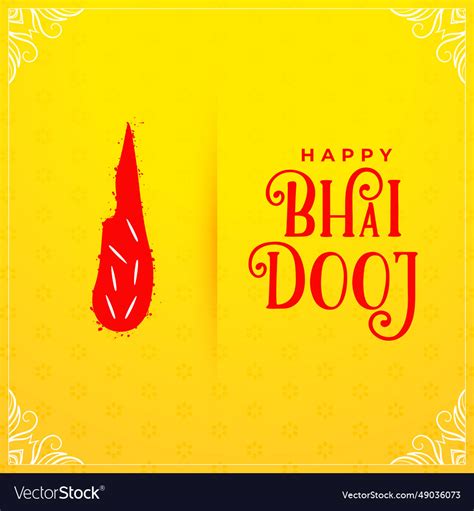 Happy bhaiya duj wishes background for hindu Vector Image