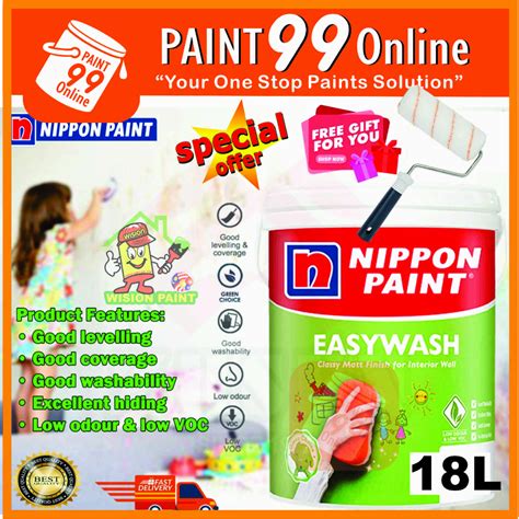 L Nippon Paint Easywash Easy Wash Vinilex Water Based Matt Interior