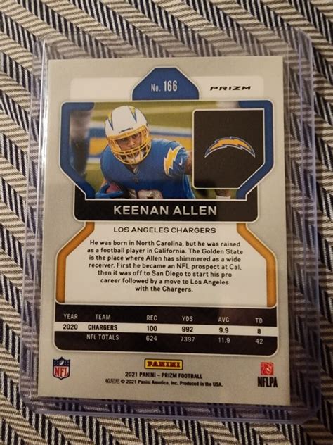 KEENAN ALLEN 2021 Panini Prizm Football Red Cracked Ice Prizm 166