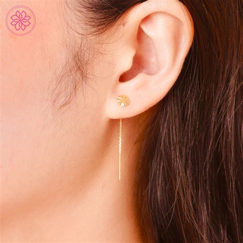 Cod Pawnable K Saudi Gold Spiral Tictac Drop Earrings Inches