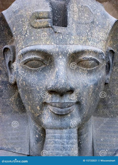 Ancient Egypt Statue Face Of The Pharaoh Closeup Stock Image - Image: 15732021