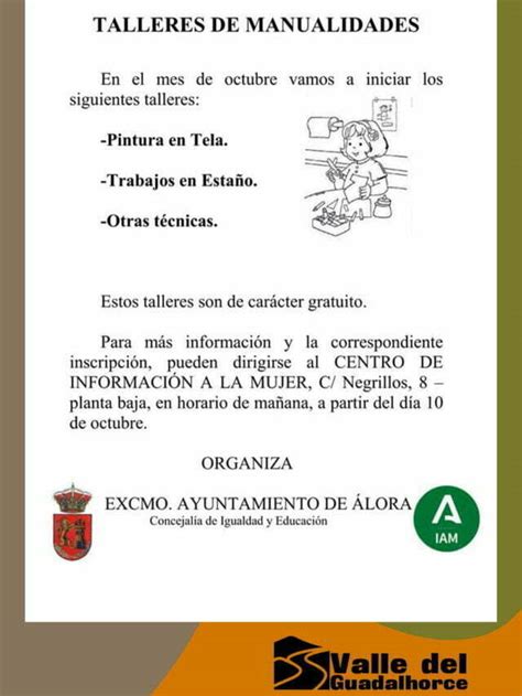 Talleres de Manualidades Álora Valle del Guadalhorce información