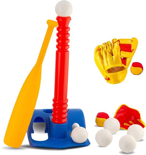 Tee Ball Sport Set 6 Balls And 1 Soft Ball With Bat And Glove To