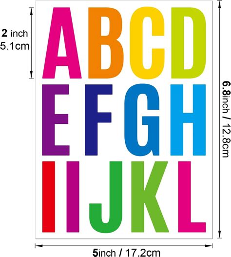 24 Hojas De Calcomanías De Letras 318 Calcomanías Del Alfabeto