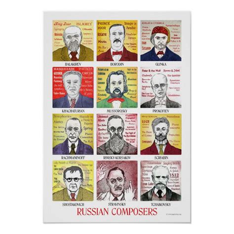 Russian Composers Poster Zazzle Homeschool Music Teaching Music