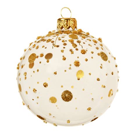 The Christmas Shop Decoris Kerstbal Helder Met Gouden Glitters