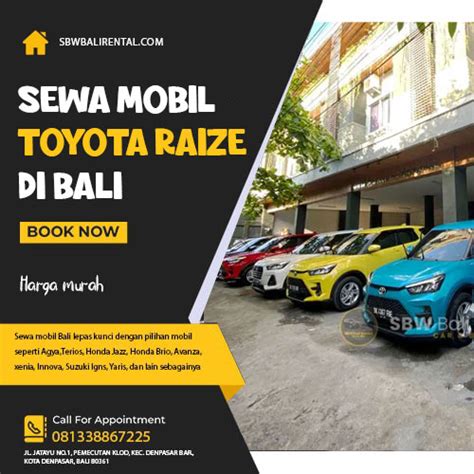 Sewa Mobil Toyota Raize Bali Dengan Sopir Lepas Kunci