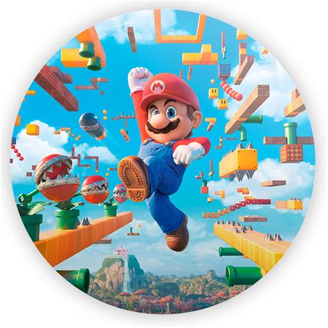 Painel Redondo Super Mario Bros Sublimado 3D Sublitex painéis