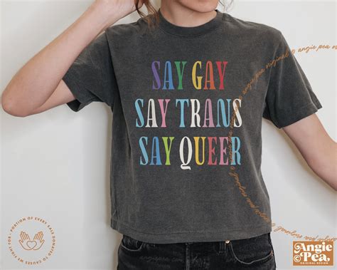 Say Gay Say Trans Queer Pride Lgbtqia Ally Gay Pride Boxy Crop Top Comfort Colors Crop Top