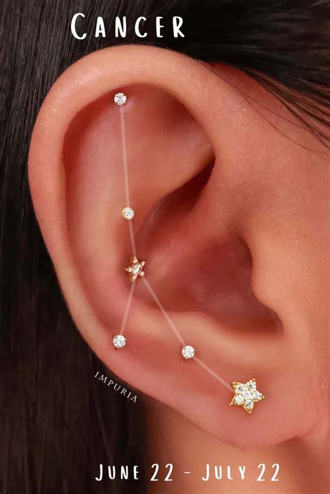 12 Zodiac Constellation Ear Piercing Ideas Ear Piercings Chart Cool