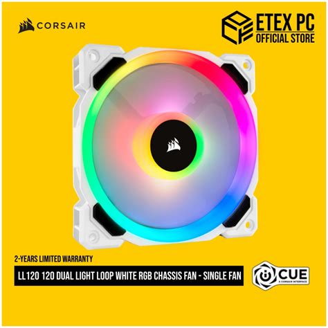 Corsair Ll Rgb Mm Dual Light Loop White Rgb Led Pwm Fan Single