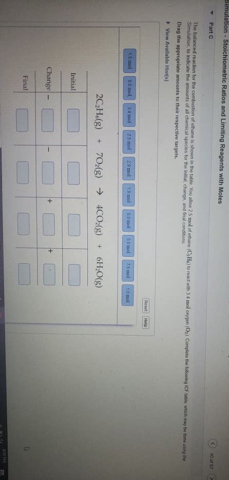 Solved Simulation Stoichiometric Ratios And Limiting