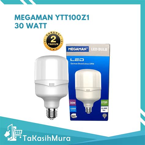 Jual Megaman YTT100Z1 LED Bulb 30W 6500K Megamen T Bulb Bohlam Lampu