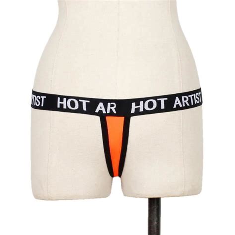 Femmes Lingerie G string Lettre Slip Sous Vêtements Culottes T string Strings Knick Orange