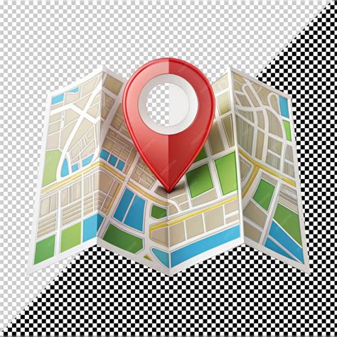 premium psd map  location icon  transparent background