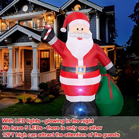 12 Foot Giant Christmas Inflatables Inflatable Santa Claus With T