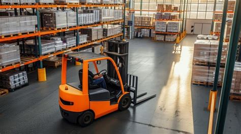 Premium Photo A Warehouse Worker Operates A Forklift In A Warehouse