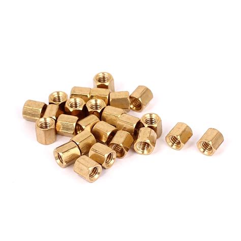 M4 X 6mm Female Threaded Brass Hex Standoff Pillar Rod Spacer Coupler Nut 25pcs Walmart Canada