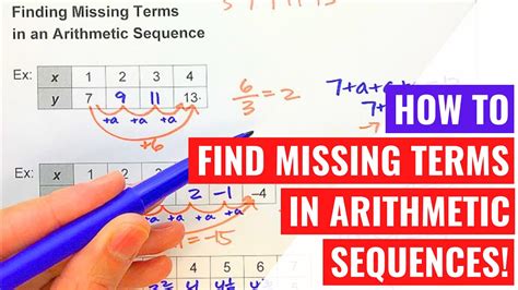 Finding Missing Terms In Arithmetic Sequences Youtube