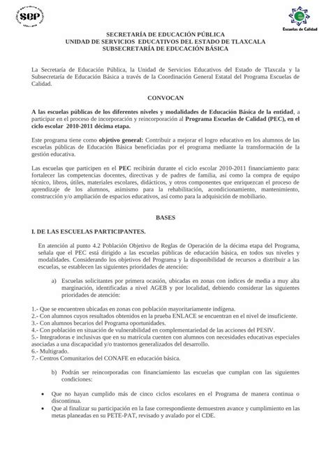 PDF Convocatoria Escuelas Pec X DOKUMEN TIPS