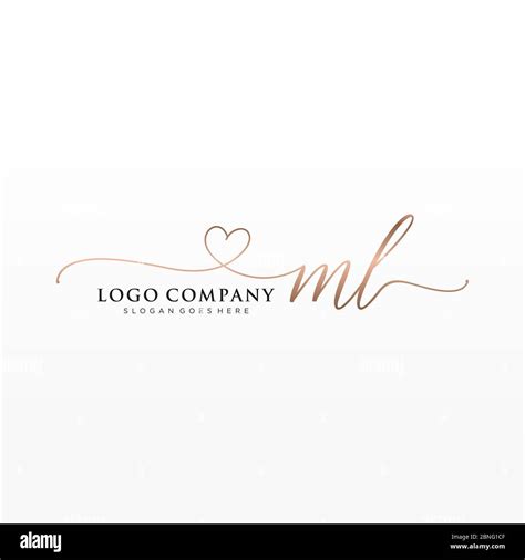 Initial Ml Beauty Monogram And Elegant Logo Design Stock Vector Image