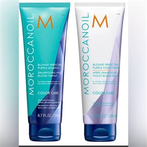 Moroccanoil Hair Moroccanoil Blonde Perfecting Purple Shampoo Conditioner Full Sizes New