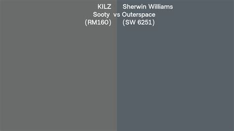 KILZ Sooty RM160 Vs Sherwin Williams Outerspace SW 6251 Side By