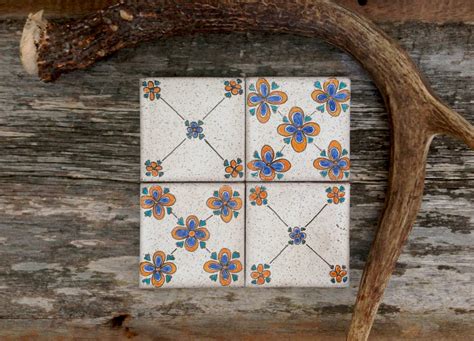 Hand Painted Ceramic Tile Coasters By Chelseaautumnny On Etsy