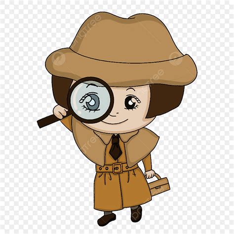 Gambar Memegang Clipart Kaca Pembesar Detective Detektif Clipart