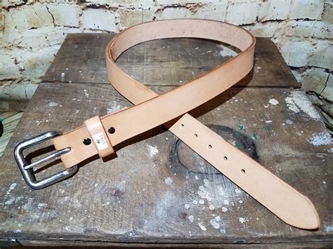 RAW/NATURAL LEATHER HEAVY DUTY LEATHER BELT: SIZES 38-44: US MADE | The ...