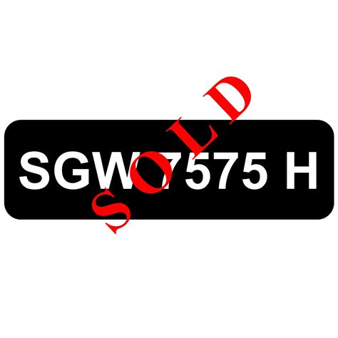 Sgw 7575 H Number Plate Sg