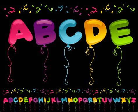 Party Alphabet With Balloons Royalty Free Vector Image