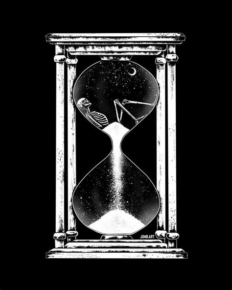 Out of Time. Art Print. Skeleton Hourglass Dark Art Gothic - Etsy UK ...