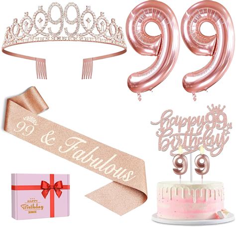 99th Birthday Decorations For Girls Include 99th Birthday Sash And