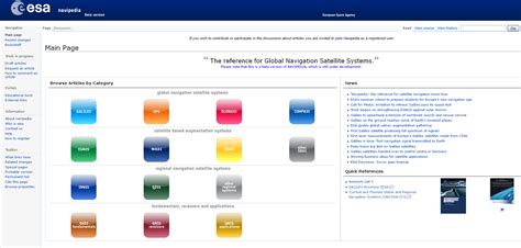 Blog IDEE Navipedia wiki técnica de la Agencia Espacial Europea ESA