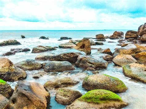 landscape photography  rocks  moss surrounded  body  water
