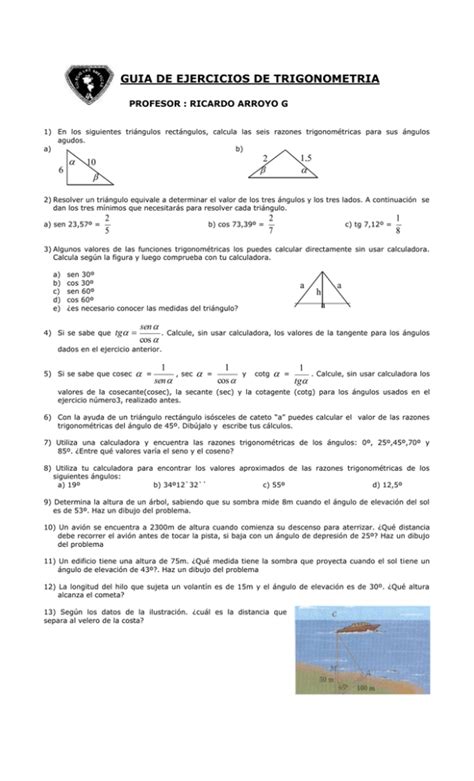 Guia Ejercicios Trigonometria