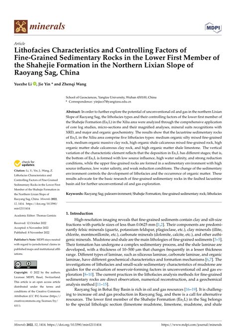 PDF Lithofacies Characteristics And Controlling Factors Of Fine