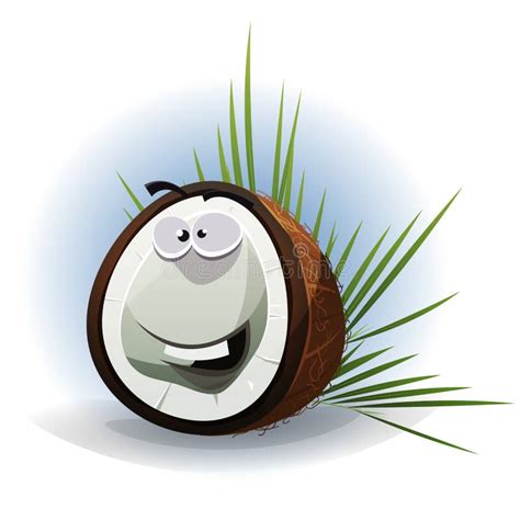 Cartoon Funny Coconut Character Stock Vector Illustration Of Cute