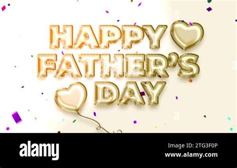 4k Happy Fathers Day Animation With Glowing Lights And Falling Confetti With Happy Fathers Day