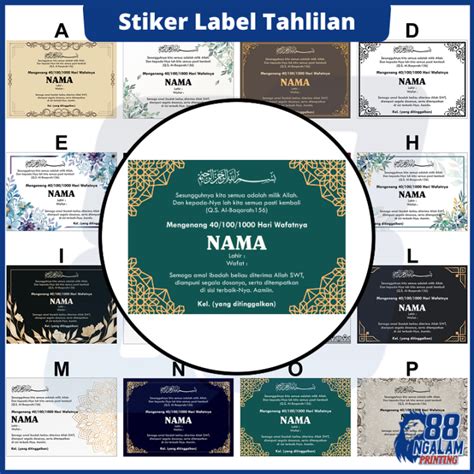 Cetak Stiker Tahlilan Custom Label Stiker Kotak Makan Berperekat